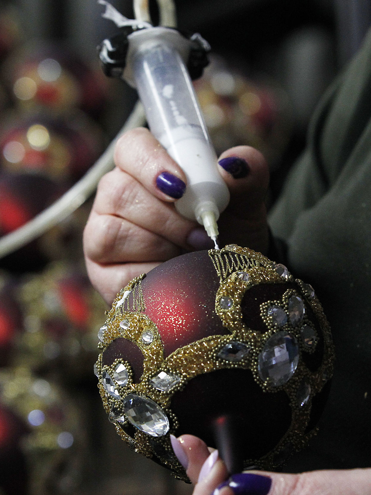 Blown-glass Christmas tree ornament